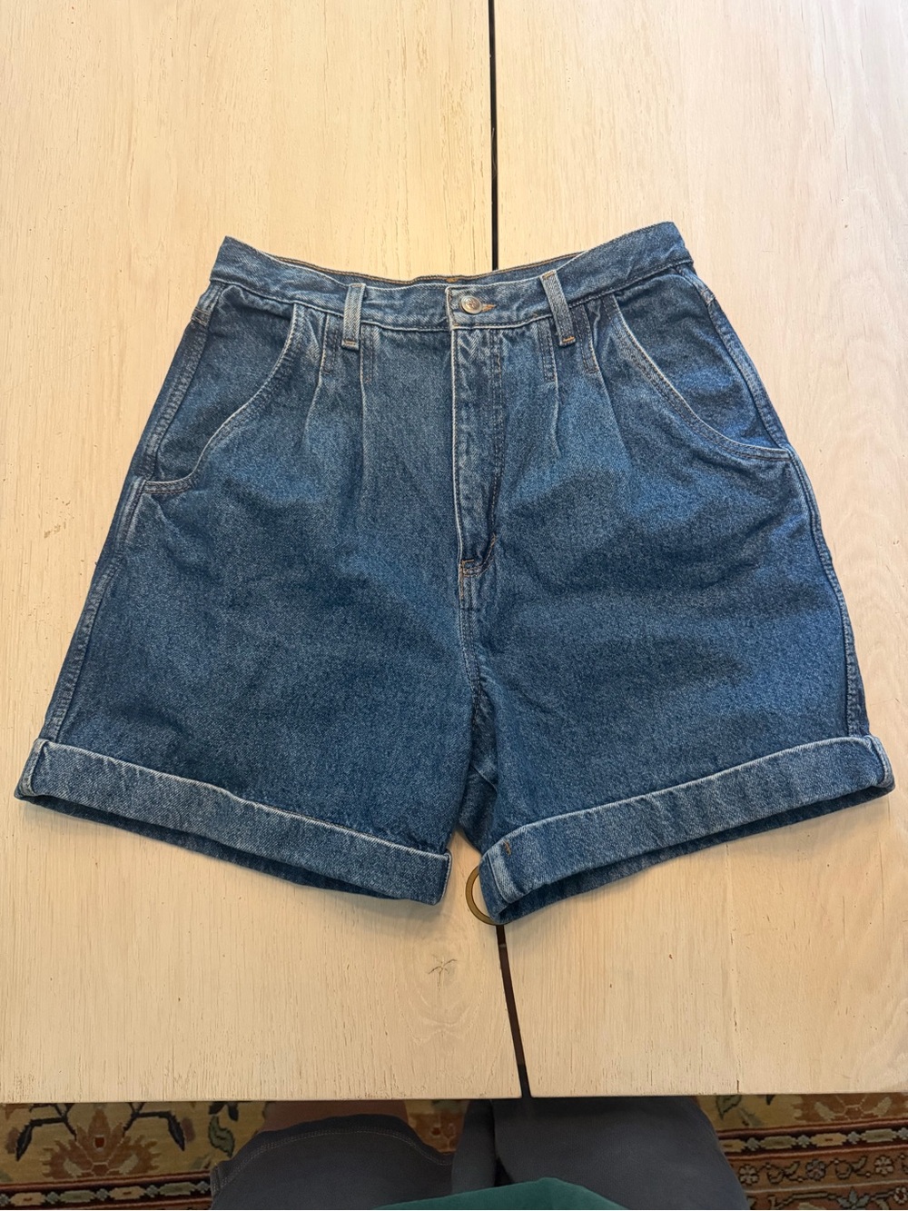 90s Bill blass vintage Classic High-Rise Denim Shorts - Blue